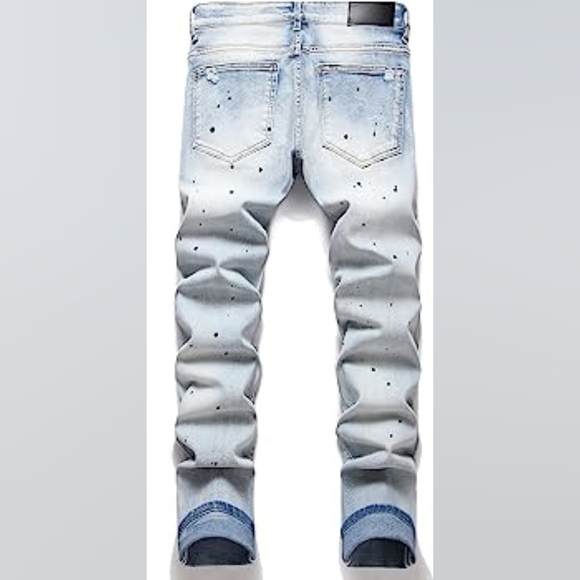 New Men's Designed Unique Street Urbanwear Jeans Multiple Sizes - Picture 3 of 4